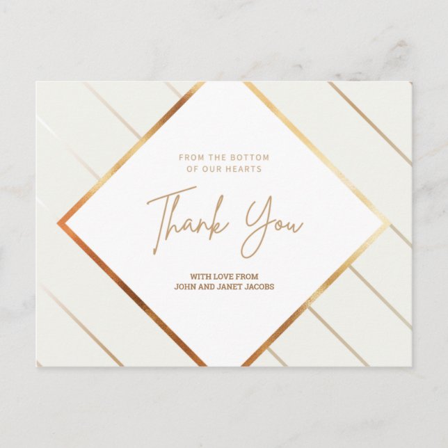 Personalized - Foliage Pattern Fancy Thank You Postcard (Front)