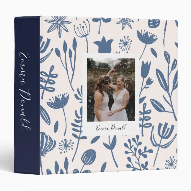 Personalized Folk Botanical Binder (Front/Spine)