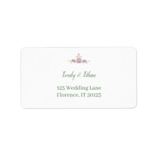 Personalized Folk Floral Wedding Greenery Design Label