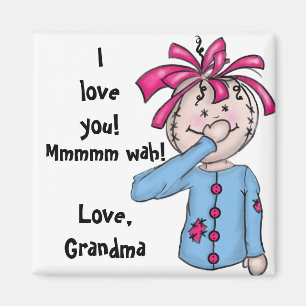 Personalized Folk Rag Doll Cartoon Magnet