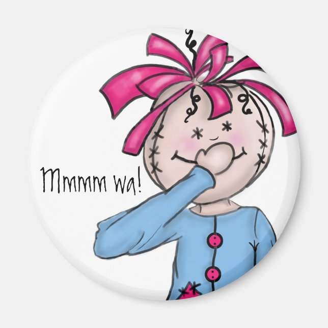 Personalized Folk Rag Doll Cartoon Magnet (Front)