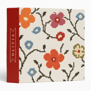 Personalized Folk Scandi Boho Vintage Floral Binder