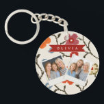 Personalized Folk Scandi Boho Vintage Floral Keychain<br><div class="desc">This design makes me feel better right away. Colors that are soft and earthy. Basic flower forms. A calm, comfortable Scandinavian folk sound that makes you feel warm, nostalgic, and timeless. This personalized folk Scandi floral collection was made for folks who like soft patterns, natural colors, and important accents that...</div>