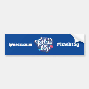 Personalized Follow us (Custom username, hashtag) Bumper Sticker