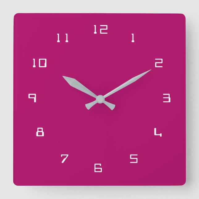 Personalized Font Numbers Text Colours Universal Square Wall Clock (Front)