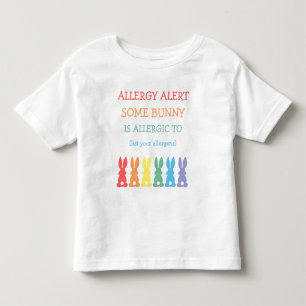 Personalized Food Allergy Alert Easter Bunny Toddler T-shirt
