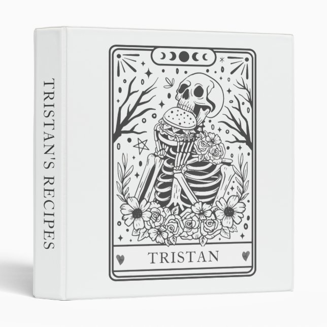 Personalized Food Lover Tarot Theme Recipe Binder (Front/Spine)