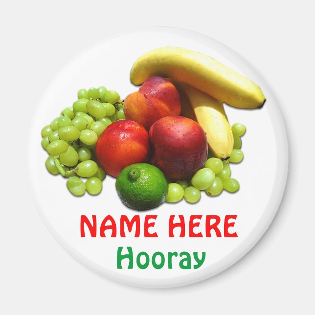 Personalized Food Magnets for Kids with Fruit (Front)