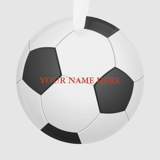 Personalized Foot Ball Name Christmas Ornament (Front)