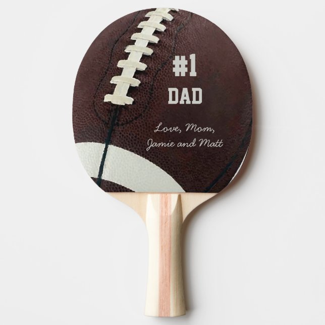 Personalized Football #1 Dad Ping Pong Paddle (Front)