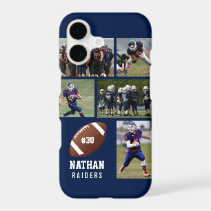 Personalized Football 5 Photo Collage Name Team #