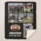Personalized Football 5 Photo Collage Name # Team