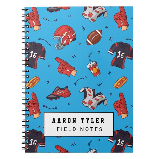 Personalized Football Balls Sports Notebook (Front)