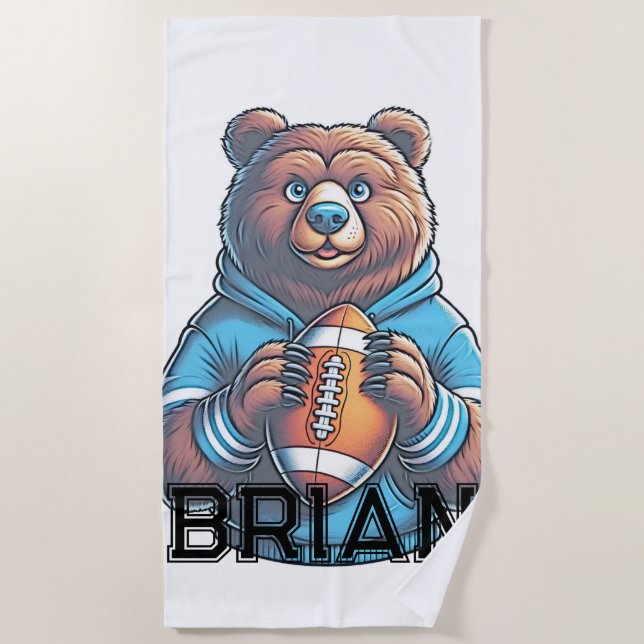 Personalized Football Beach Towel (Front)