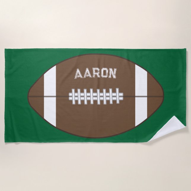 Personalized Football Beach Towel  (Front)