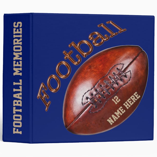Personalized Football Binders Your Number and Name (Front/Spine)