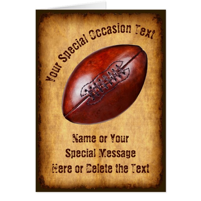Personalized Football Birthday Cards, Any Occasion (Front)