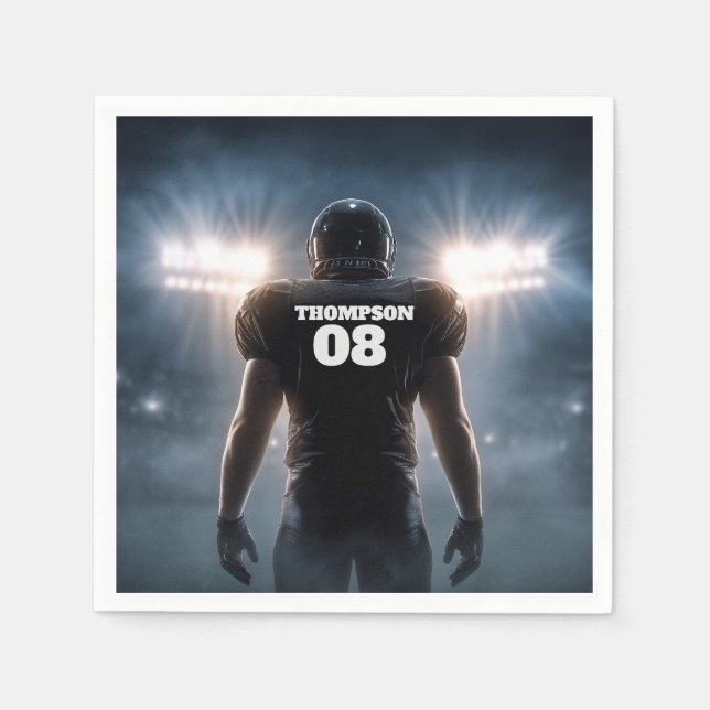 Personalized Football Birthday Party Napkin (Front)