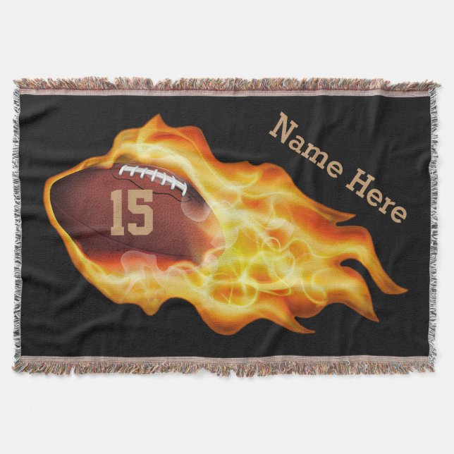 Personalized Football Blankets with NAME, NUMBER (Front)