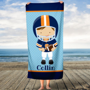 Personalized Football Boys Bath Towel