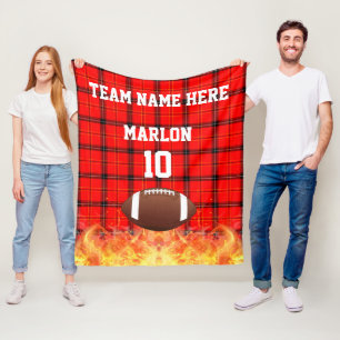 Personalized Football Buffalo Sports Fleece Blanket