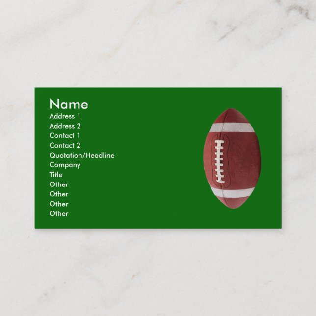 Personalized Football Business Cards (Front)