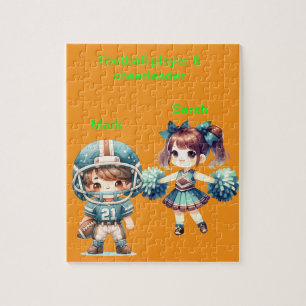 Personalized Football & Cheerleader Jigsaw Puzzle