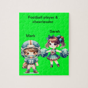 Personalized Football & Cheerleader Jigsaw Puzzle