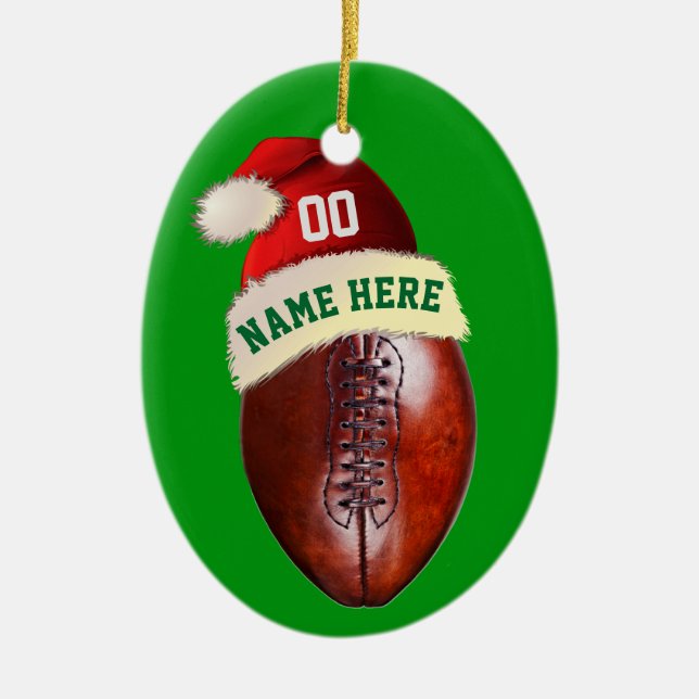 Personalized Football Christmas Tree Ornaments (Front)