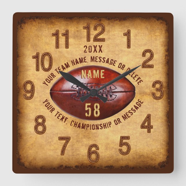 Personalized Football Clock for Players or Coaches (Front)
