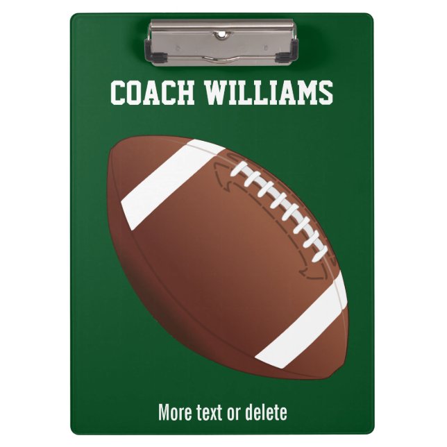 Personalized Football Coach Gift Name, Team Name Clipboard (Front)