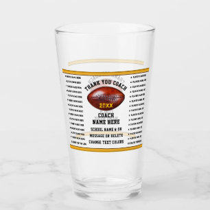 Personalized Football Coach Gifts, Player's Names, Glass