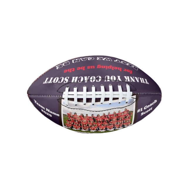Personalized Football Coach Team Photo Thank You (Front)