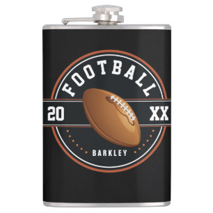 Personalized Football Design Hip Flask