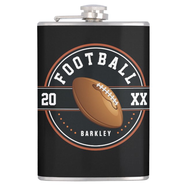 Personalized Football Design   Hip Flask (Front)
