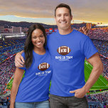 Personalized Football Design Name, Number, Team T-Shirt<br><div class="desc">This personalized football design features an American football with a jersey number and one or two lines of custom text - player's name, school name, team name, etc. Perfect for high school, youth or college player or football fans. Show your school spirit and love of football with a customized football...</div>