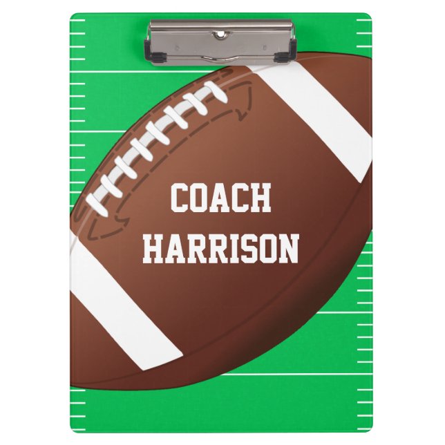 Personalized Football Fan Sports Coach Clipboard (Front)