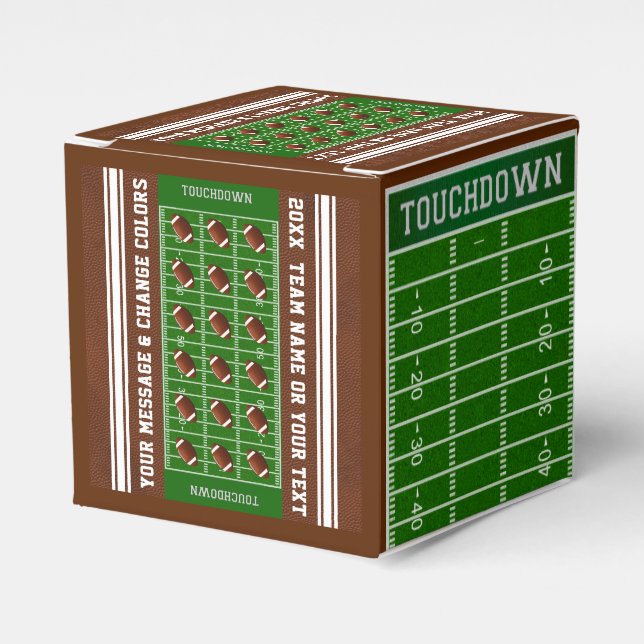 Personalized, Football Favour Boxes, Football Fiel Favor Box (Front Side)