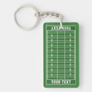 Personalized Football Field and Jersey Number Keychain