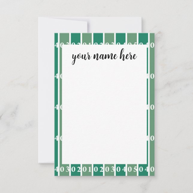 Personalized Football Field Notecards (Front)