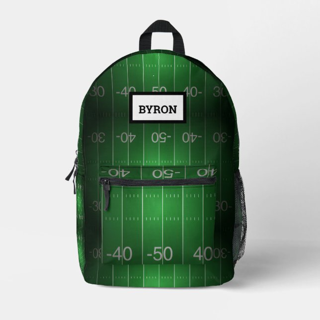 Personalized Football Field Printed Backpack (Front)