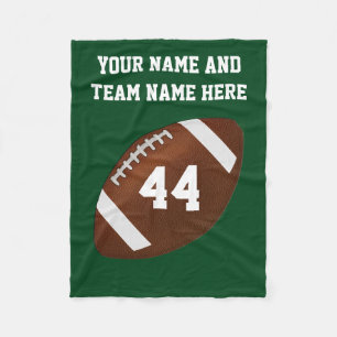 Personalized Football Fleece Blanket, Text,