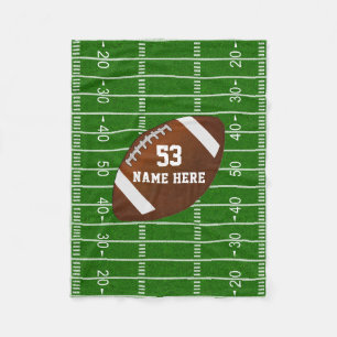 Personalized Football Fleece Blanket,  Your Text Blanket