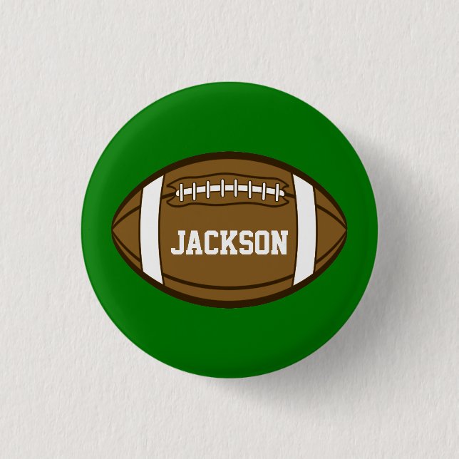 Personalized Football for Boys who love Sports 1 Inch Round Button (Front)