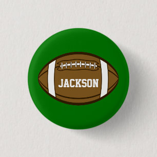 Personalized Football for Boys who love Sports 1 Inch Round Button