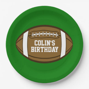 Personalized Football for Boys who love Sports Paper Plate