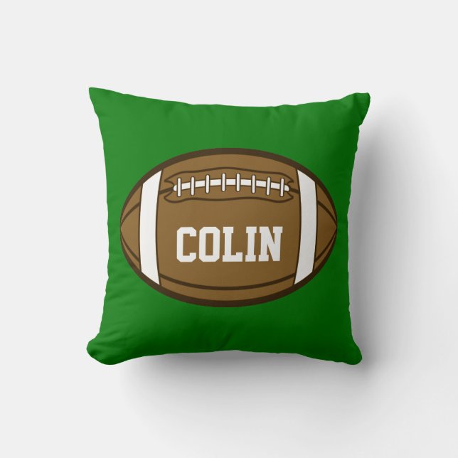 Personalized Football for Boys who love Sports Throw Pillow (Front)
