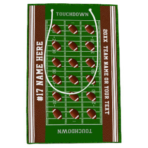 Personalized Football Gift Bags 4 Sizes, Your Text