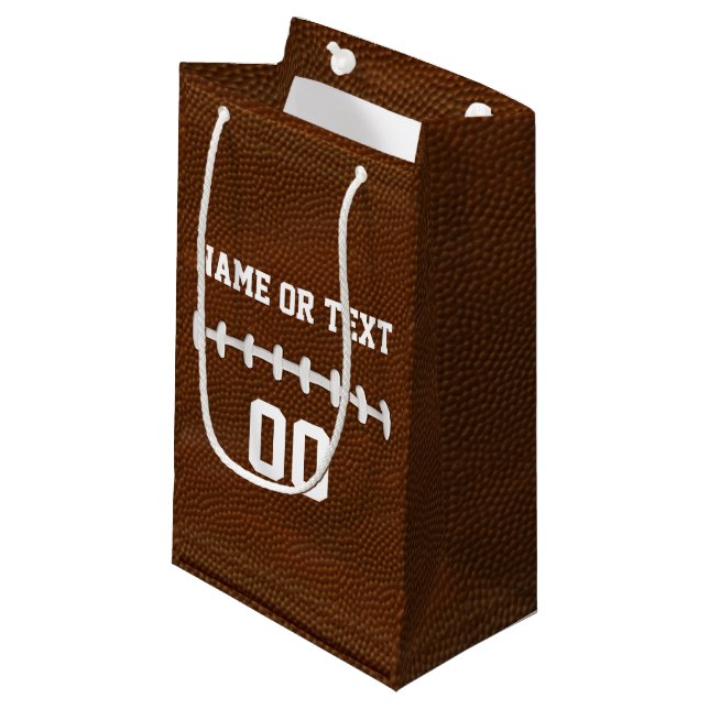 Personalized Football Gift Bags with Name, Number (Front Angled)