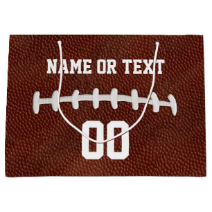 Personalized Football Gift Bags, Your Name, Number Large Gift Bag